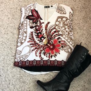 NY & Co shirt sleeve blouse Size M Same Day Ship
